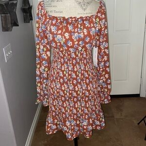 Almost Famous Smocked floral mini dress size Large